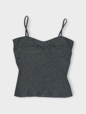 Massimo Dutti | Charcoal Ribbed Tank